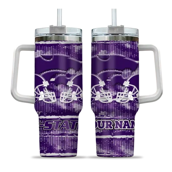 custom kansas state wildcats honey streaks purple curved tumbler best selling.webp