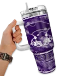 custom kansas state wildcats honey streaks purple curved tumbler best selling.webp