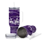 custom kansas state wildcats honey streaks purple curved tumbler best selling.webp