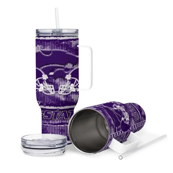 custom kansas state wildcats honey streaks purple curved tumbler high quality.webp
