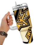custom kennesaw state owls arrow burst gold curved tumbler best selling.webp
