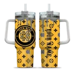 custom kennesaw state owls bullseye drips gold curved tumbler best selling.webp