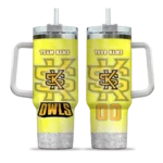 custom kennesaw state owls geometric prism gold curved tumbler best selling.webp