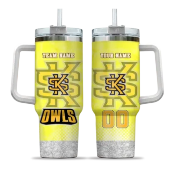 custom kennesaw state owls geometric prism gold curved tumbler best selling.webp
