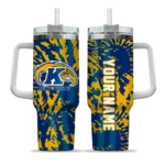 custom kent state golden flashes burst swirl navy blue curved tumbler best selling.webp
