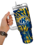 custom kent state golden flashes burst swirl navy blue curved tumbler best selling.webp