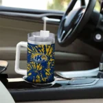 custom kent state golden flashes burst swirl navy blue curved tumbler best selling.webp