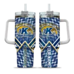 custom kent state golden flashes chevron angle navy blue curved tumbler best selling.webp