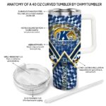 custom kent state golden flashes chevron angle navy blue curved tumbler best selling.webp