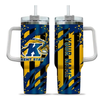 custom kent state golden flashes claw cut navy blue black curved tumbler best selling.webp