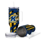 custom kent state golden flashes claw cut navy blue black curved tumbler best selling.webp