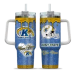 custom kent state golden flashes heart helmet motif navy blue curved tumbler best selling.webp