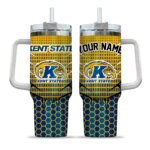 custom kent state golden flashes hex texture navy blue curved tumbler best selling.webp