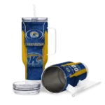 custom kent state golden flashes hexagon armor navy blue curved tumbler best selling.webp