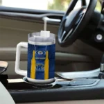 custom kent state golden flashes hexagon armor navy blue curved tumbler best selling.webp