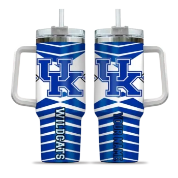 custom kentucky wildcats chevron layers blue curved tumbler best selling.webp