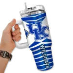 custom kentucky wildcats chevron layers blue curved tumbler best selling.webp