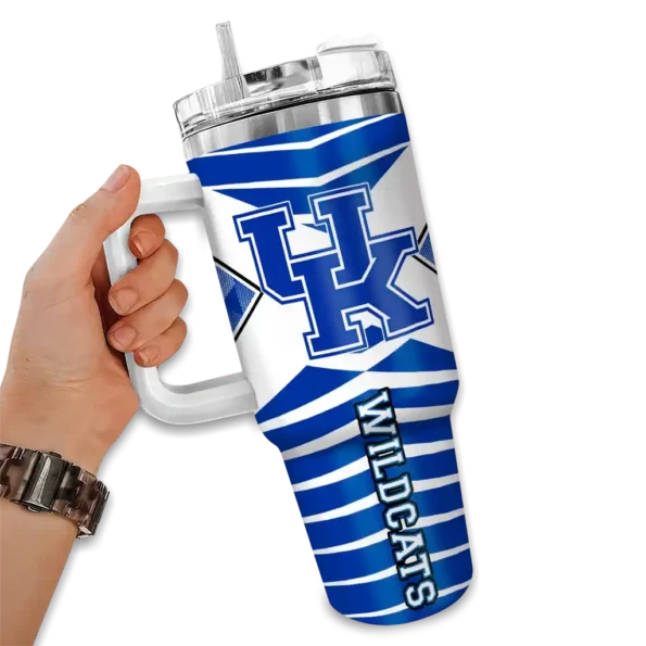custom kentucky wildcats chevron layers blue curved tumbler fashion forward.webp