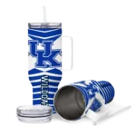 custom kentucky wildcats chevron layers blue curved tumbler best selling.webp