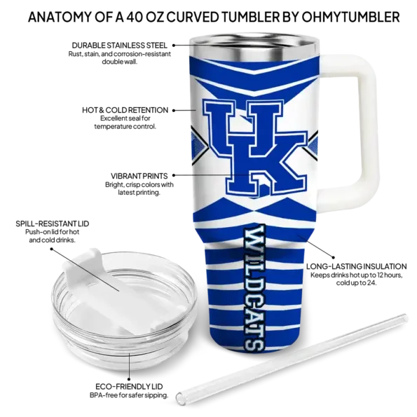 custom kentucky wildcats chevron layers blue curved tumbler new arrival.webp