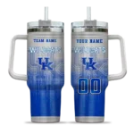 custom kentucky wildcats gradient dots blue curved tumbler best selling.webp