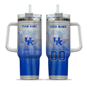 custom kentucky wildcats gradient dots blue curved tumbler best selling.webp