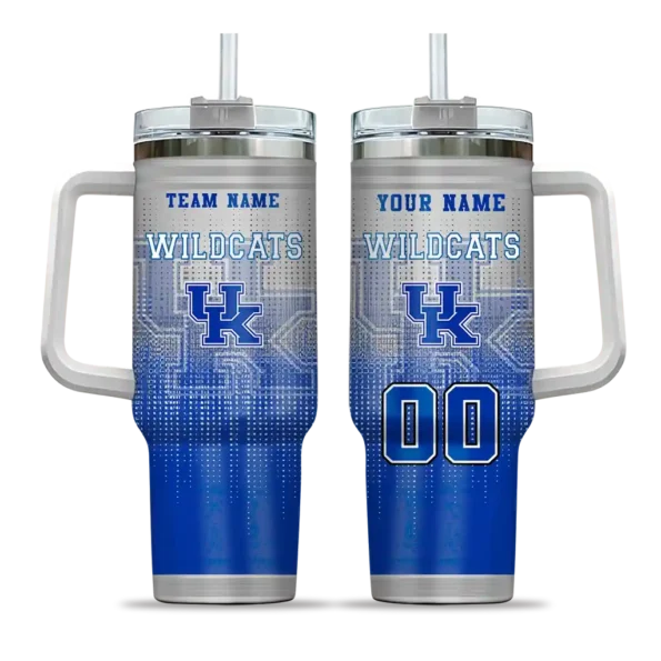 custom kentucky wildcats gradient dots blue curved tumbler best selling.webp