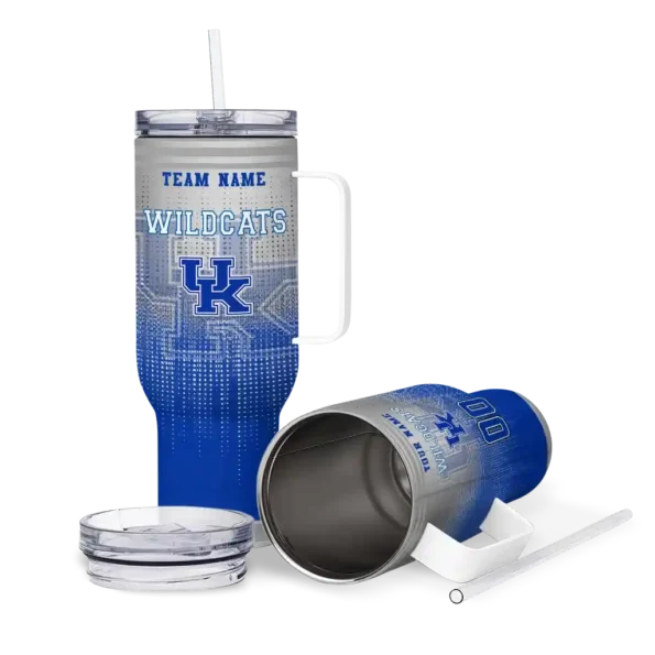 custom kentucky wildcats gradient dots blue curved tumbler high quality.webp
