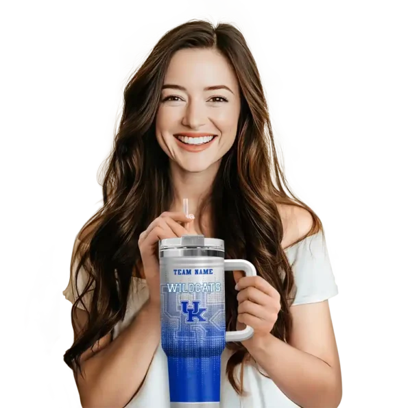 custom kentucky wildcats gradient dots blue curved tumbler premium grade.webp