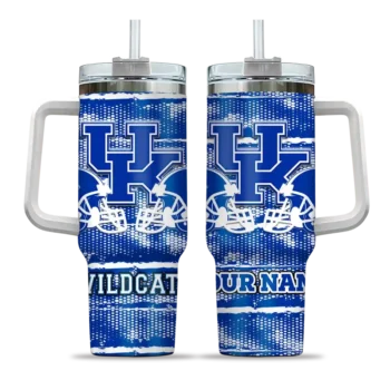 custom kentucky wildcats honey streaks blue curved tumbler best selling.webp
