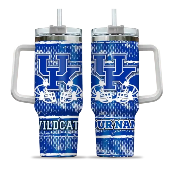 custom kentucky wildcats honey streaks blue curved tumbler best selling.webp