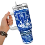 custom kentucky wildcats honey streaks blue curved tumbler best selling.webp