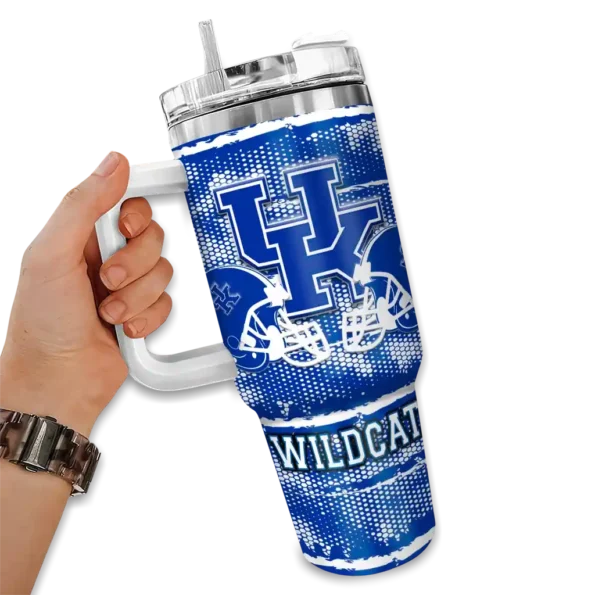 custom kentucky wildcats honey streaks blue curved tumbler fashion forward.webp