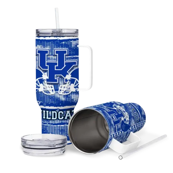 custom kentucky wildcats honey streaks blue curved tumbler high quality.webp