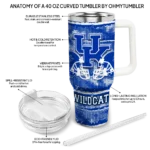 custom kentucky wildcats honey streaks blue curved tumbler best selling.webp