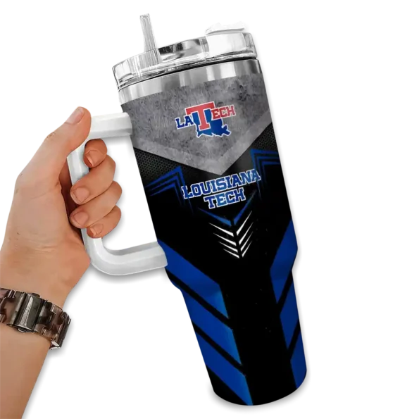 custom la tech arrow armor blue black curved tumbler fashion forward.webp