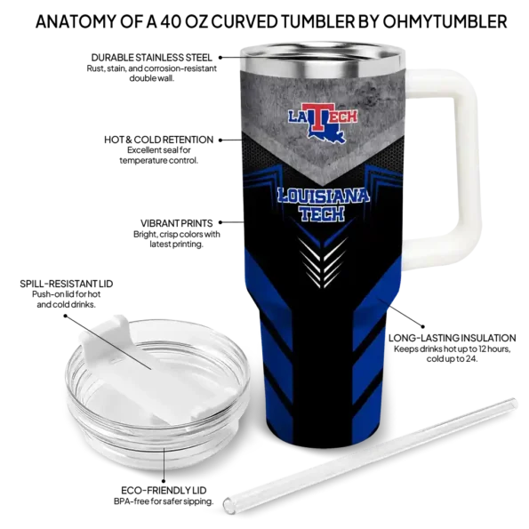 custom la tech arrow armor blue black curved tumbler new arrival.webp