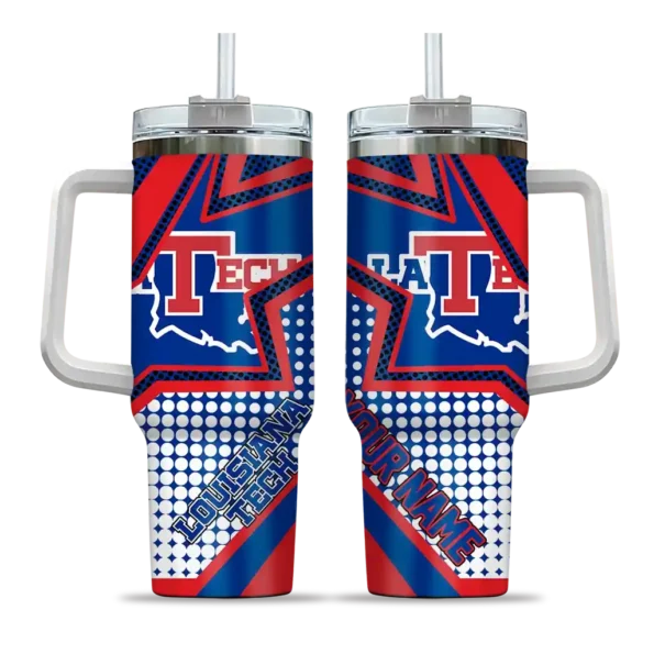 custom la tech arrow burst blue curved tumbler best selling.webp