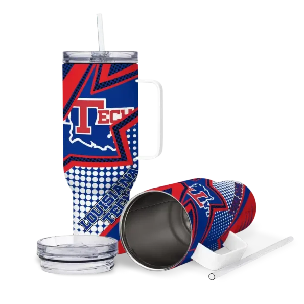 custom la tech arrow burst blue curved tumbler high quality.webp