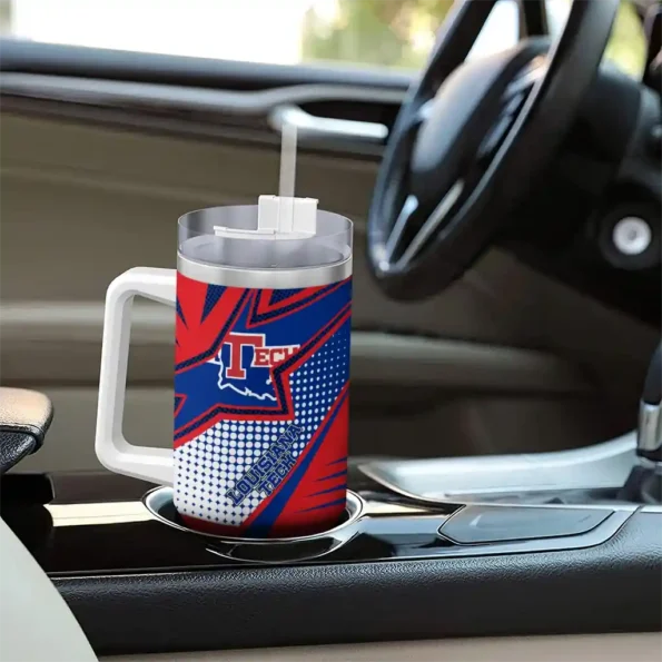 custom la tech arrow burst blue curved tumbler trendy.webp