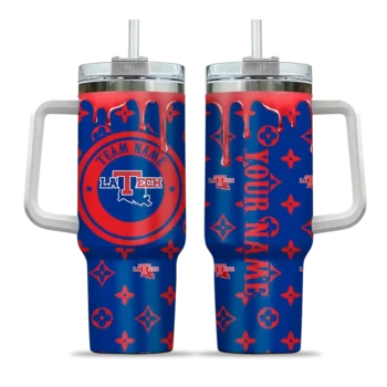 custom la tech bullseye drips blue curved tumbler best selling.webp