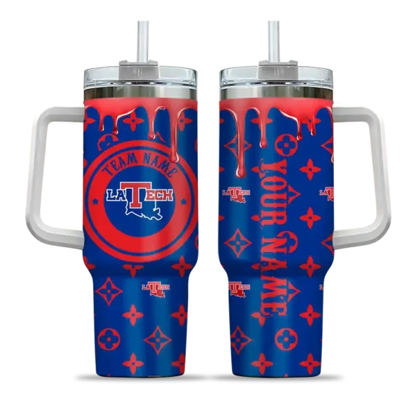 custom la tech bullseye drips blue curved tumbler best selling.webp
