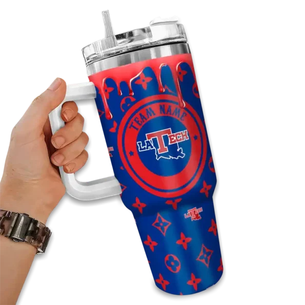 custom la tech bullseye drips blue curved tumbler fashion forward.webp