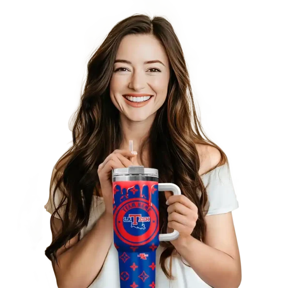 custom la tech bullseye drips blue curved tumbler premium grade.webp