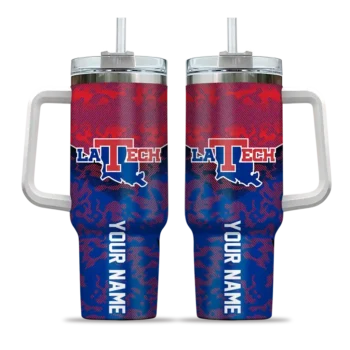 custom la tech chevron stripe blue curved tumbler best selling.webp