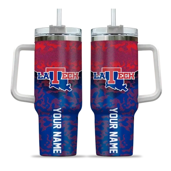 custom la tech chevron stripe blue curved tumbler best selling.webp