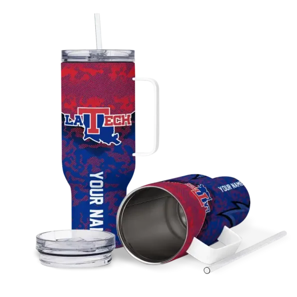 custom la tech chevron stripe blue curved tumbler high quality.webp