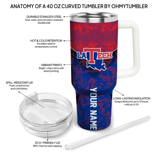 custom la tech chevron stripe blue curved tumbler new arrival.webp