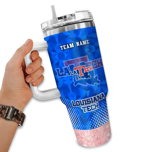custom la tech geometric prism blue curved tumbler fashion forward.webp
