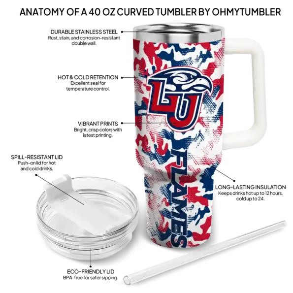 custom liberty flames camo mashup red white curved tumbler new arrival.webp